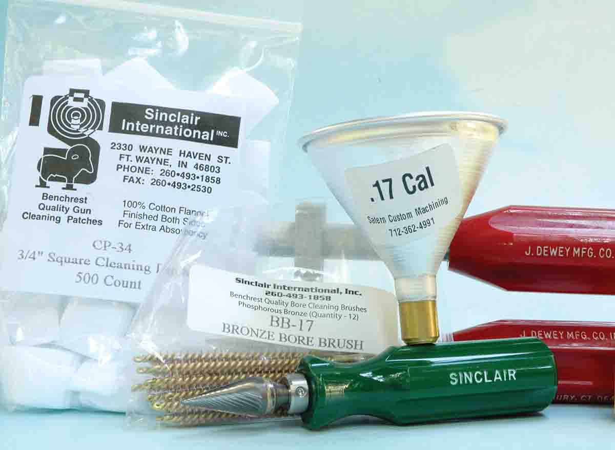 The eventual availability of .17-caliber specific items such as cleaning rods, bore brushes, cotton patches, powder funnels and case neck chamfering tools made life much easier for varmint shooters who used rifles chambered for various .17-caliber cartridges.